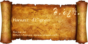 Hanusz Ágnes névjegykártya