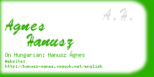 agnes hanusz business card